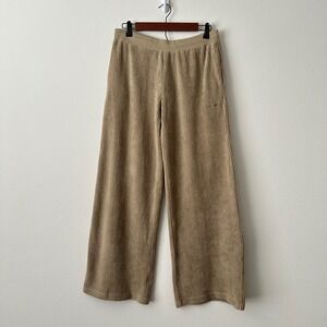 iets frans Urban Outfitters Tan Ribbed Wide Leg Lounge Pants Womens Medium Y2K